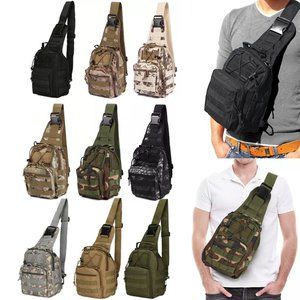 Men Backpack Molle Tactical Chest Bag Pack Sling Messenger Shoulder Bag